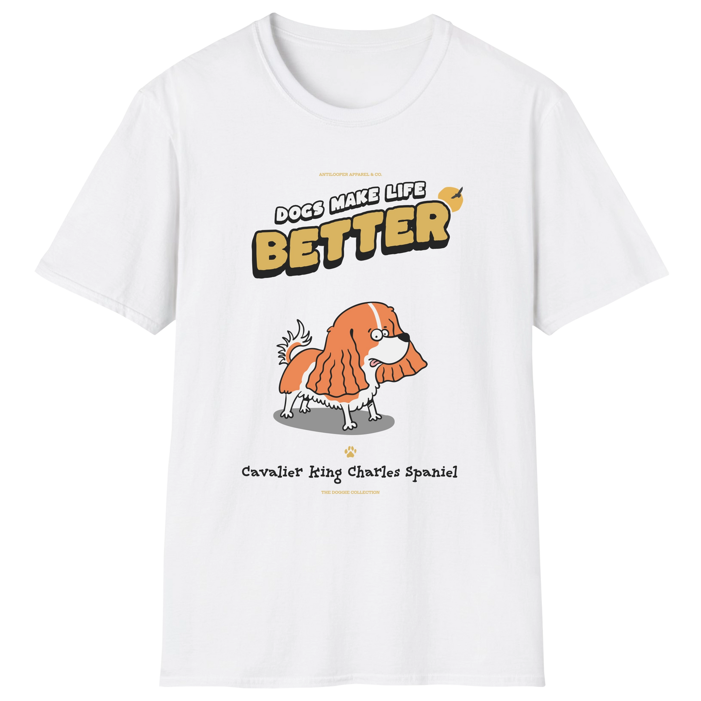 flatlay-doggie-cavalier_king_charles_spaniel-t_shirt-white
