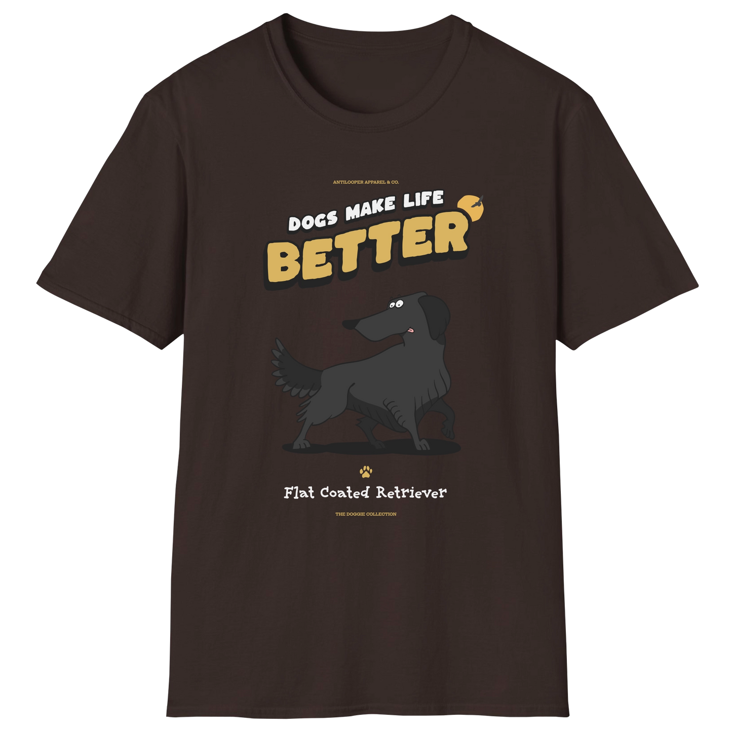 flatlay-doggie-flat_coated_retriever-t_shirt-dark_chocolate