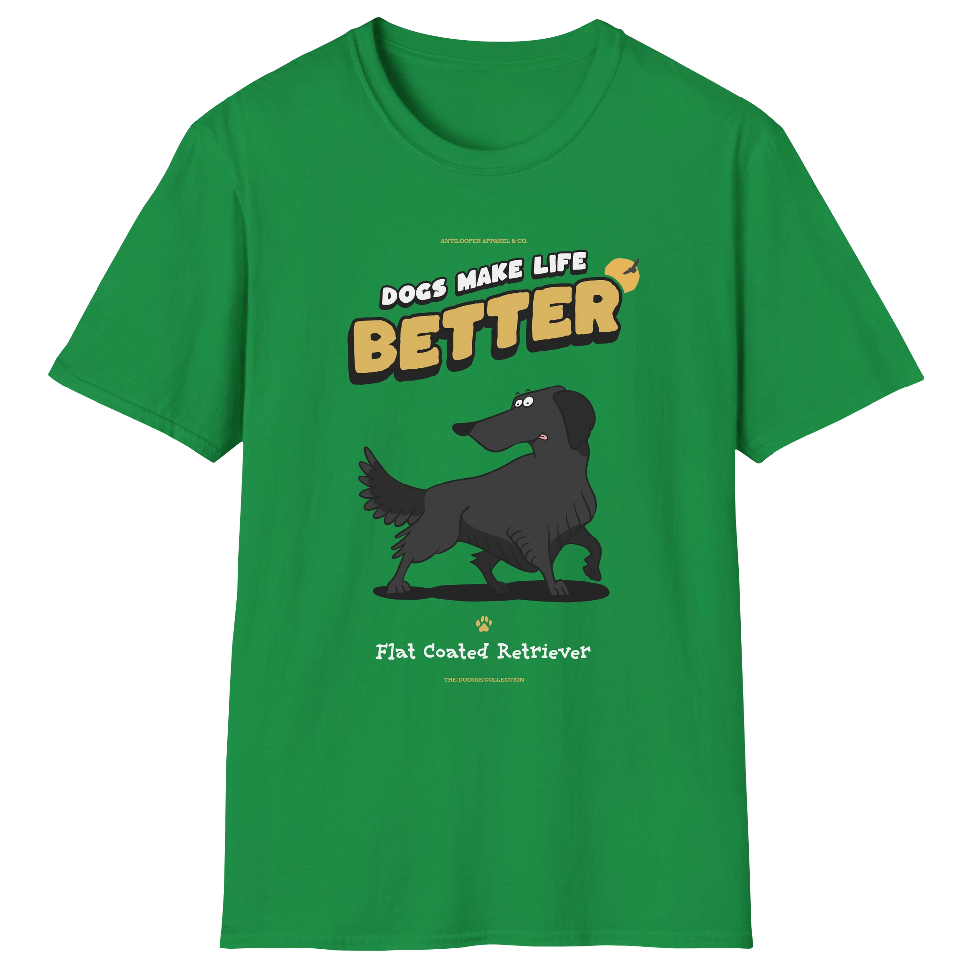 flatlay-doggie-flat_coated_retriever-t_shirt-irish_green
