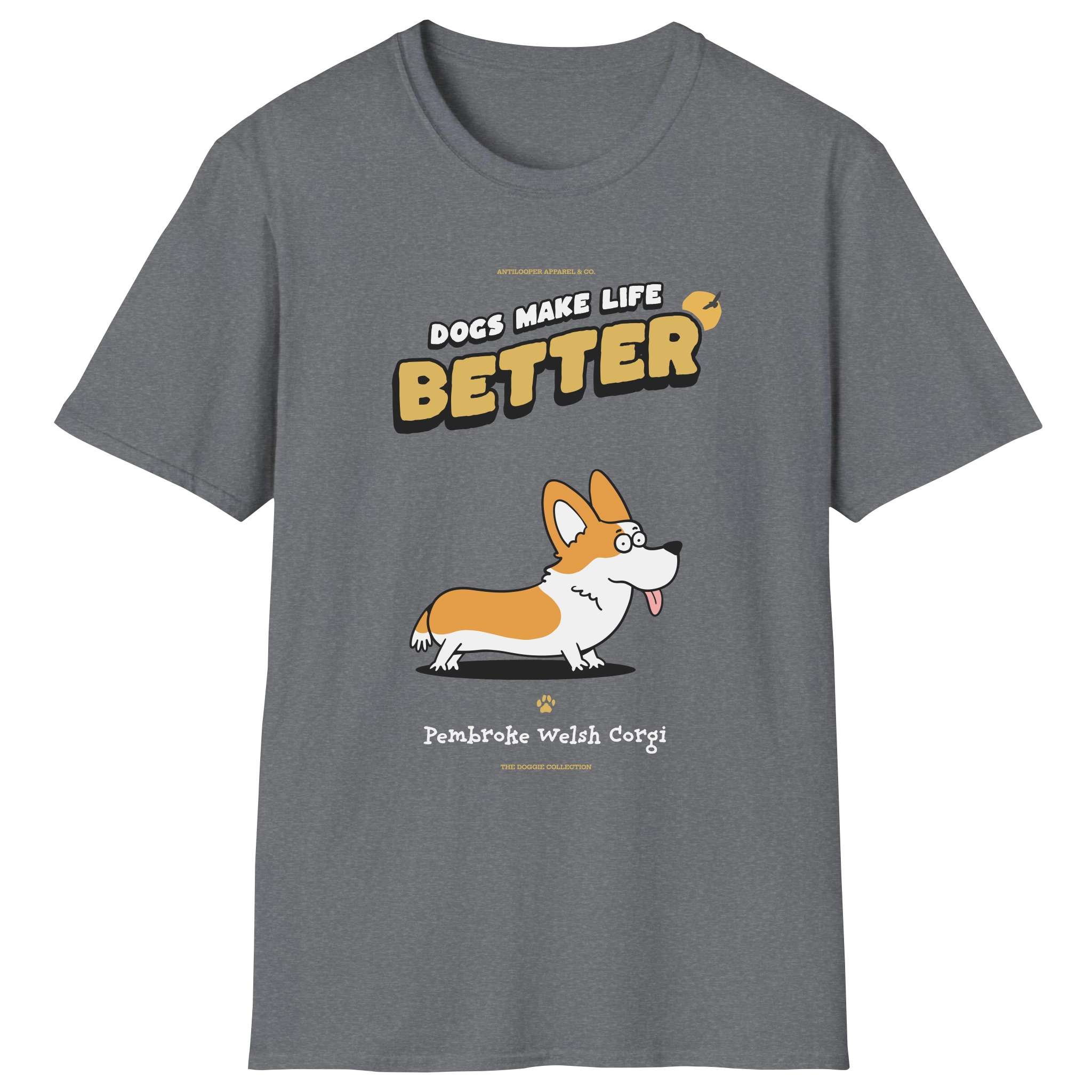 flatlay-doggie-pembroke_welsh_corgi-t_shirt-graphite_heather