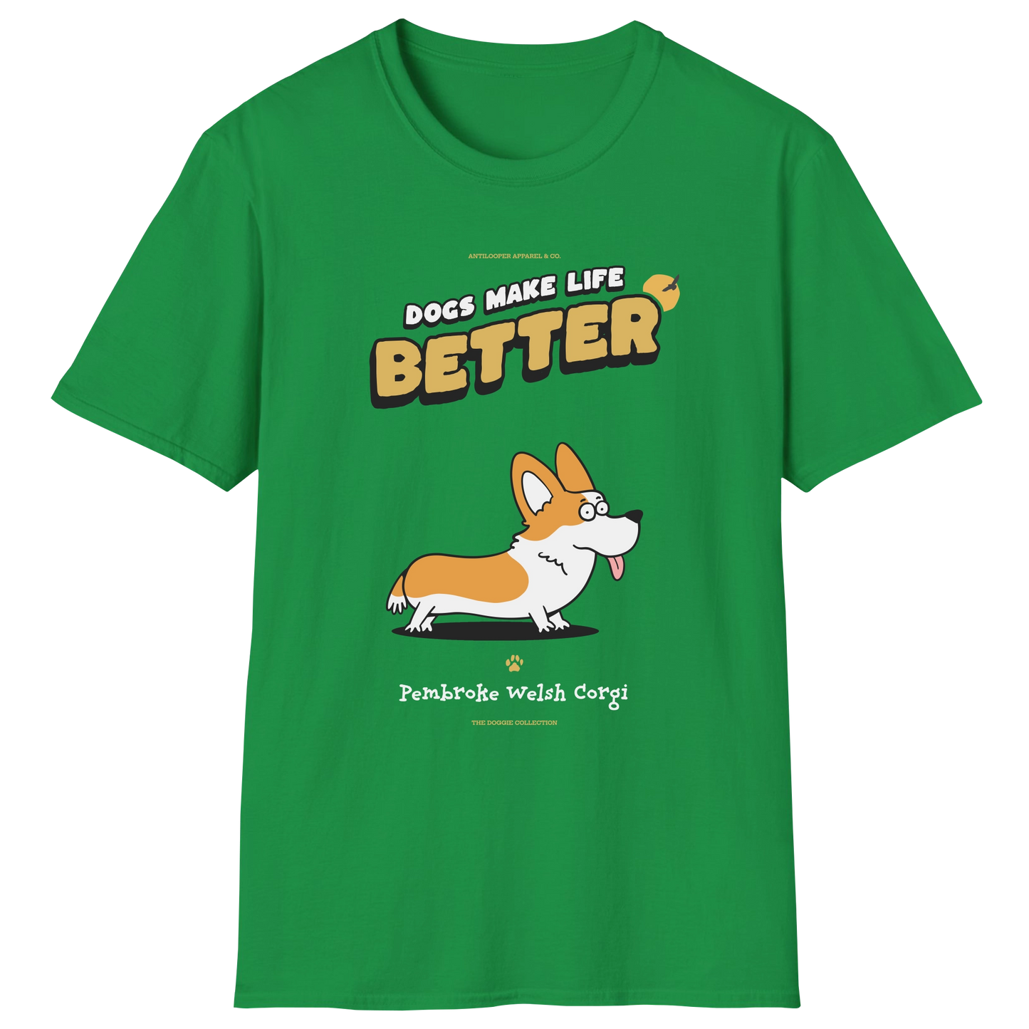 flatlay-doggie-pembroke_welsh_corgi-t_shirt-irish_green