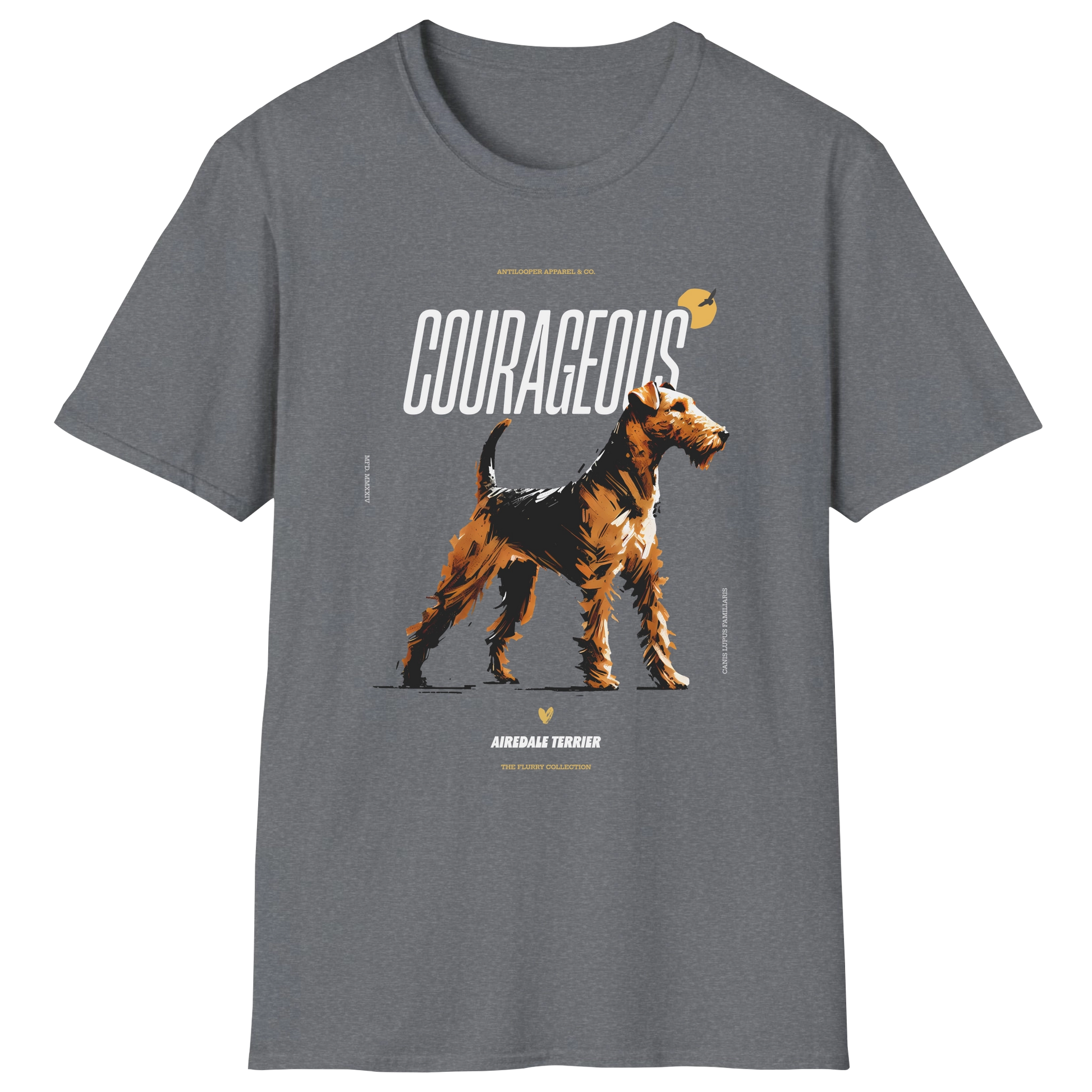 flatlay-flurry-airedale_terrier-t_shirt-graphite_heather