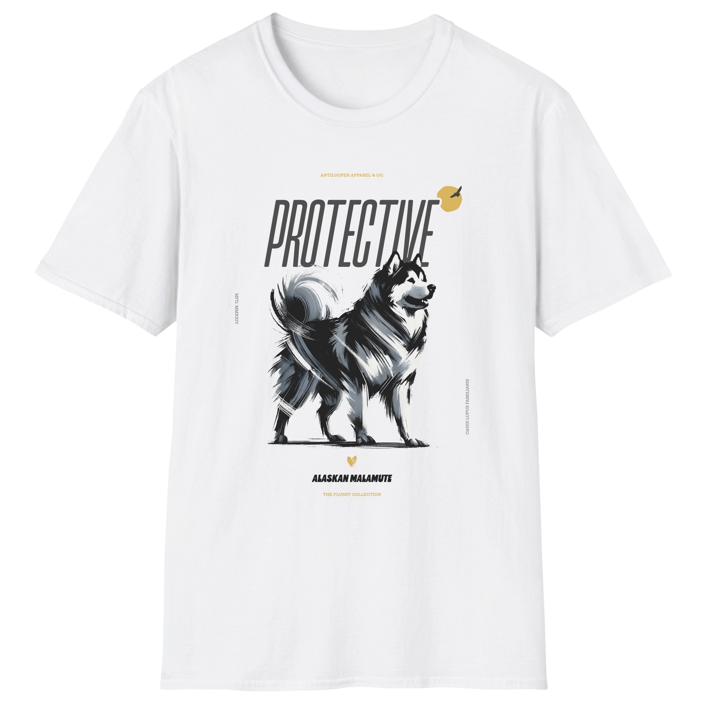 flatlay-flurry-alaskan_malamute-t_shirt-white