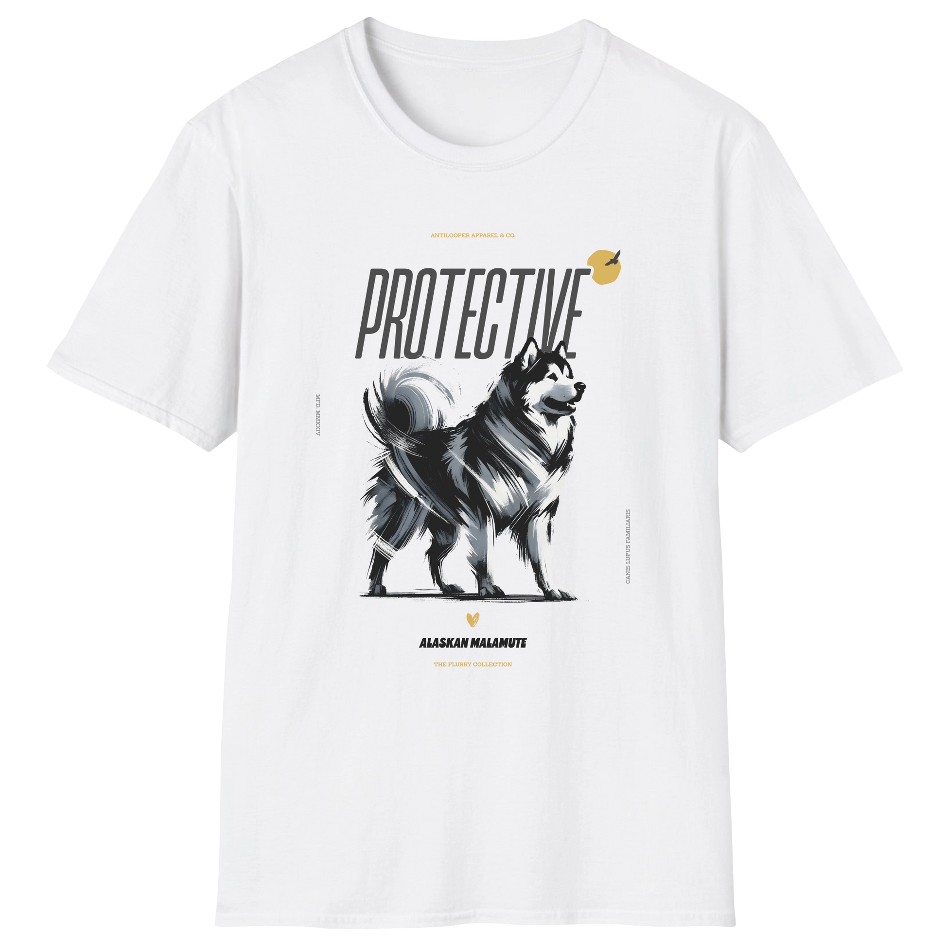 flatlay-flurry-alaskan_malamute-t_shirt-white