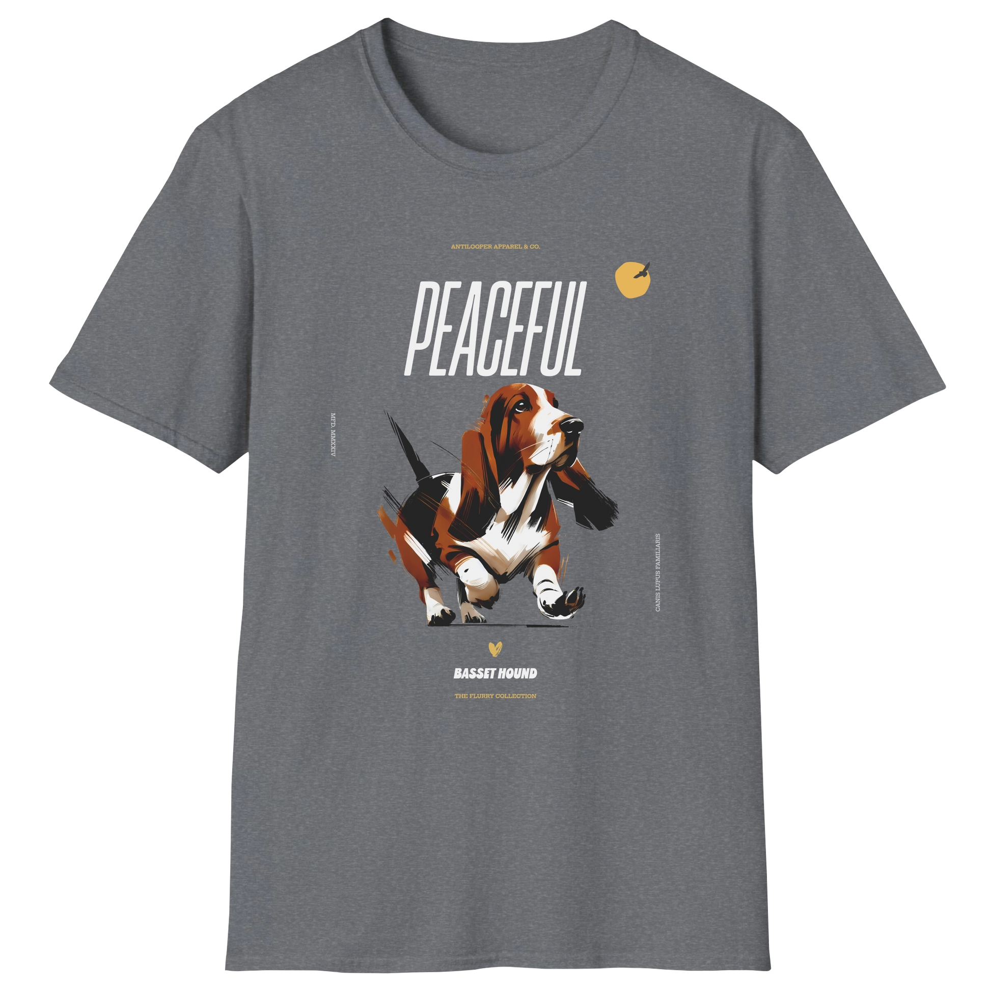 flatlay-flurry-basset_hound-t_shirt-graphite_heather