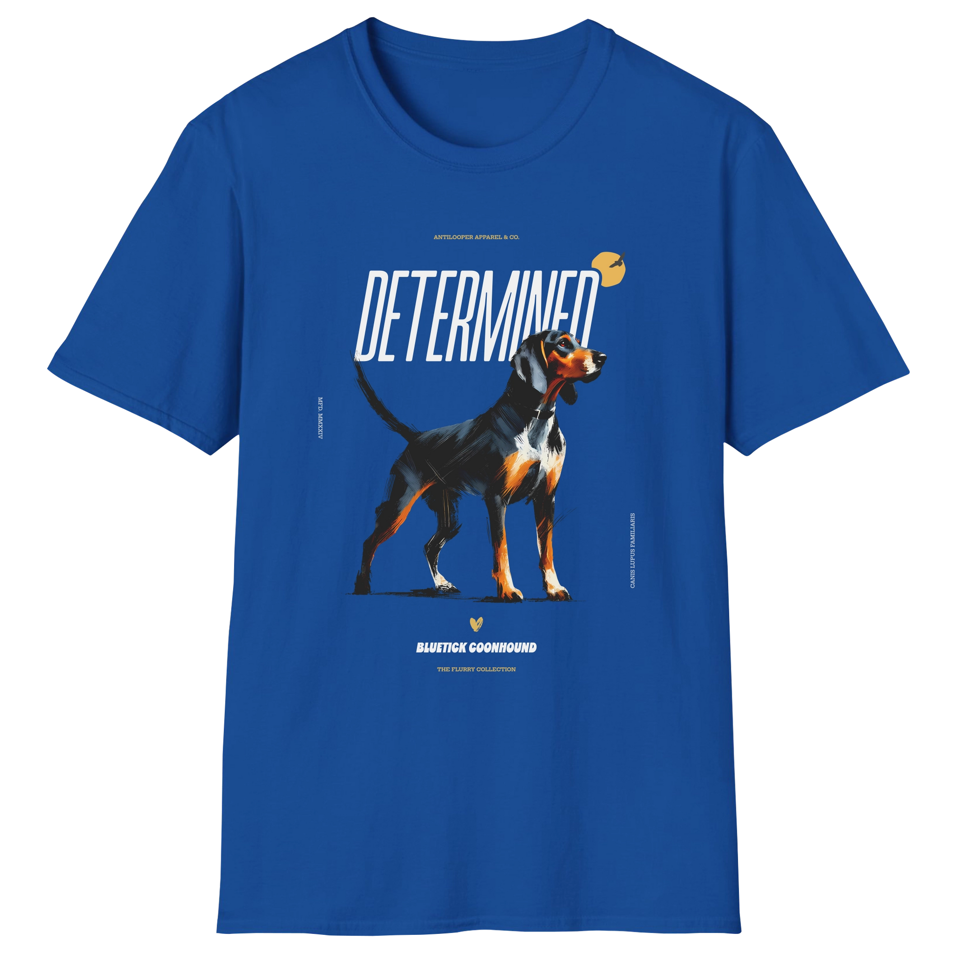 flatlay-flurry-bluetick_coonhound-t_shirt-royal