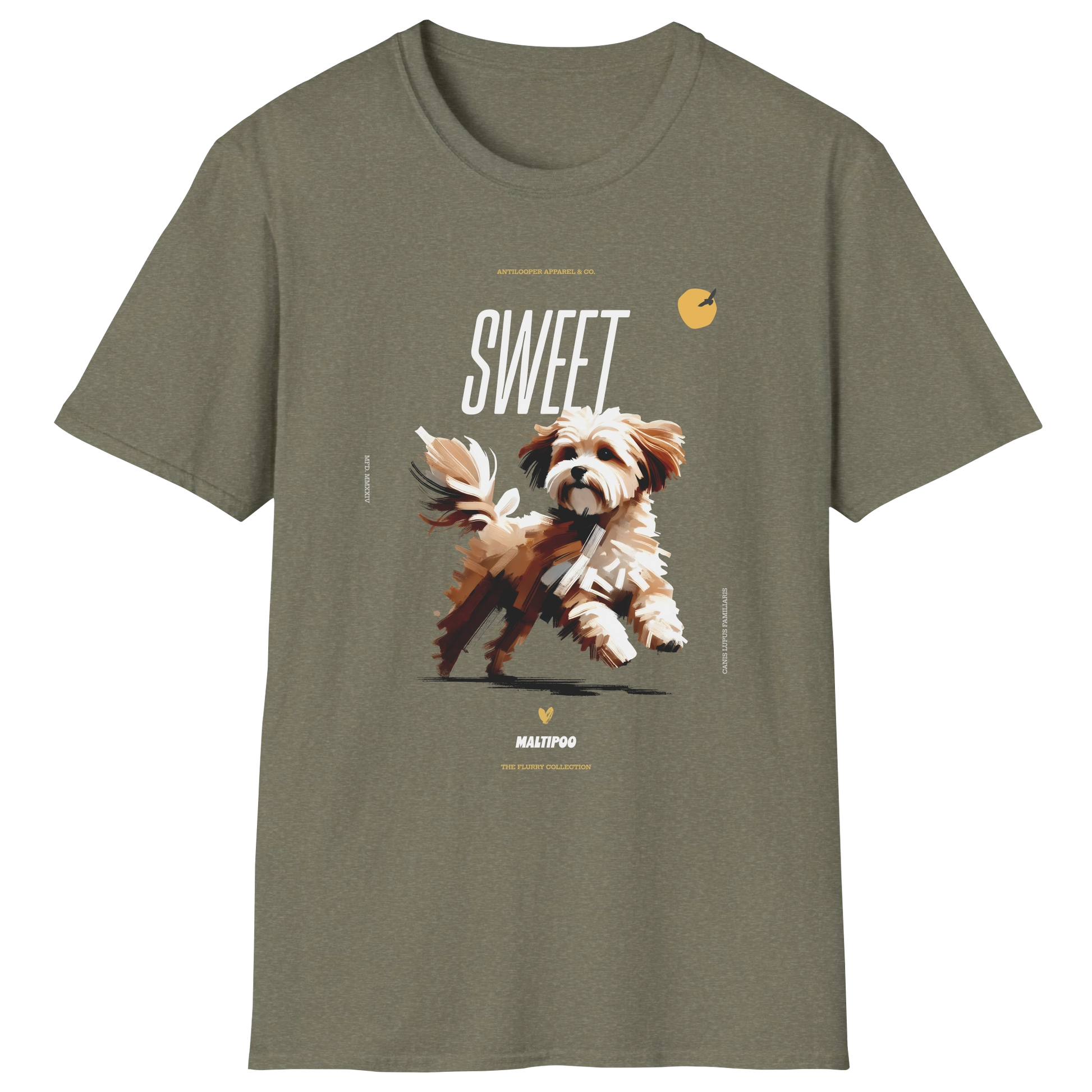 flatlay-flurry-maltipoo-t_shirt-heather_military_green