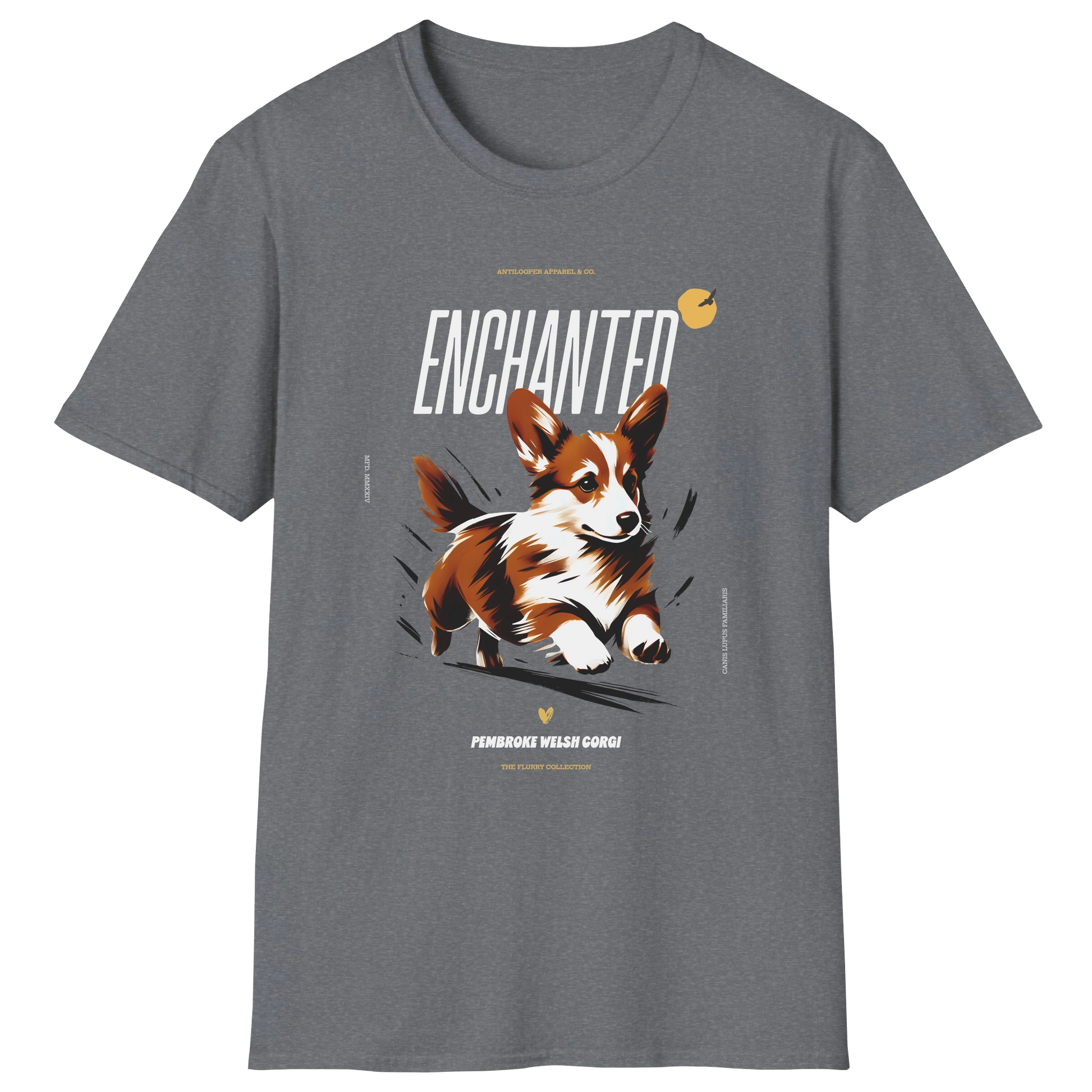 flatlay-flurry-pembroke_welsh_corgi-t_shirt-graphite_heather