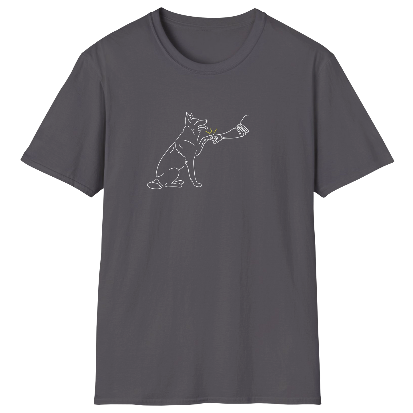 flatlay-german_shepherd-fist_bumps-t_shirt-charcoal