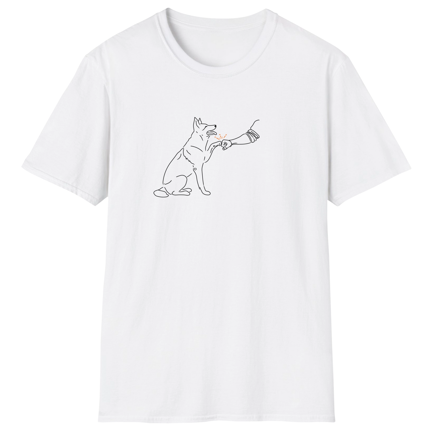 flatlay-german_shepherd-fist_bumps-t_shirt-white