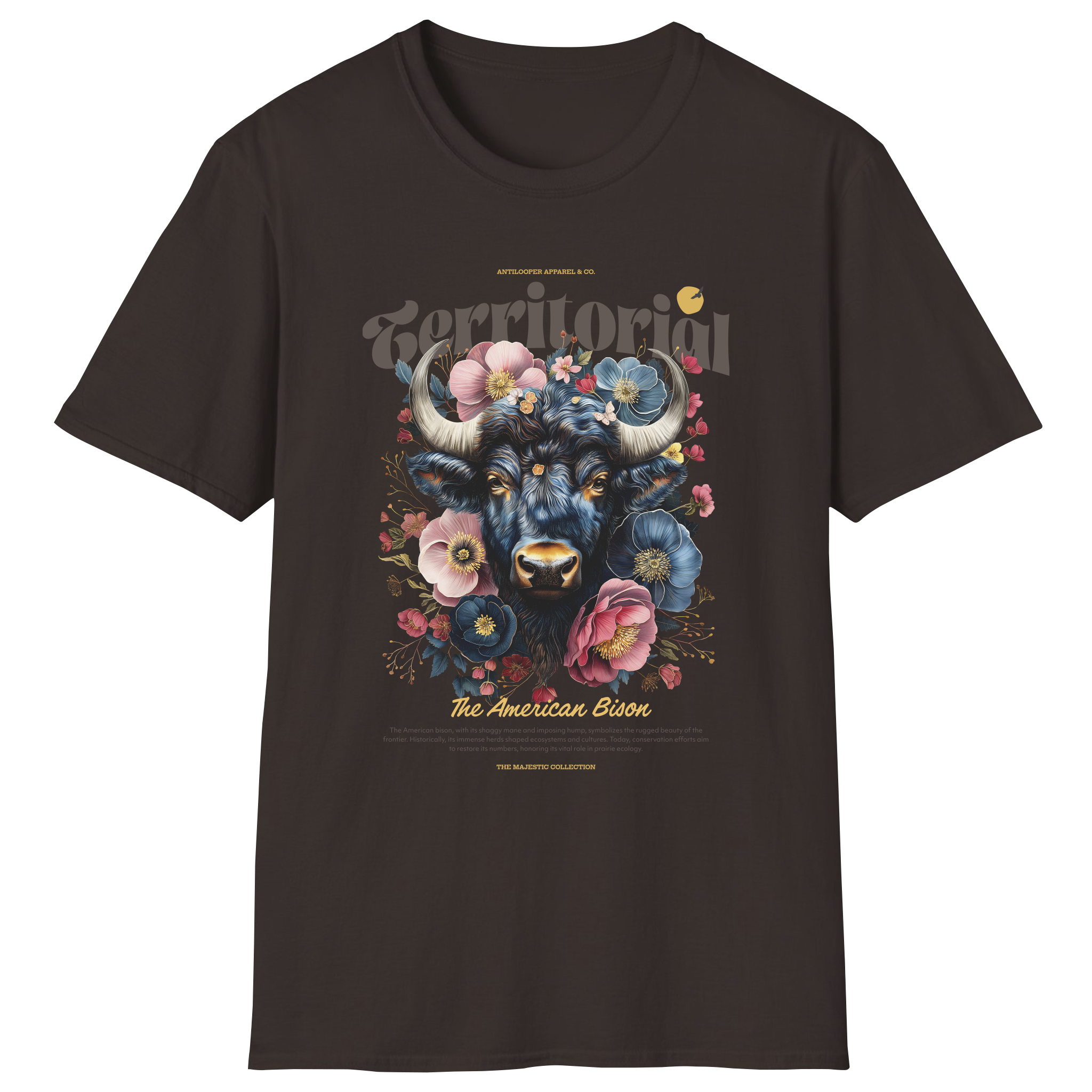 flatlay-majestic-american_bison-t_shirt-dark_chocolate