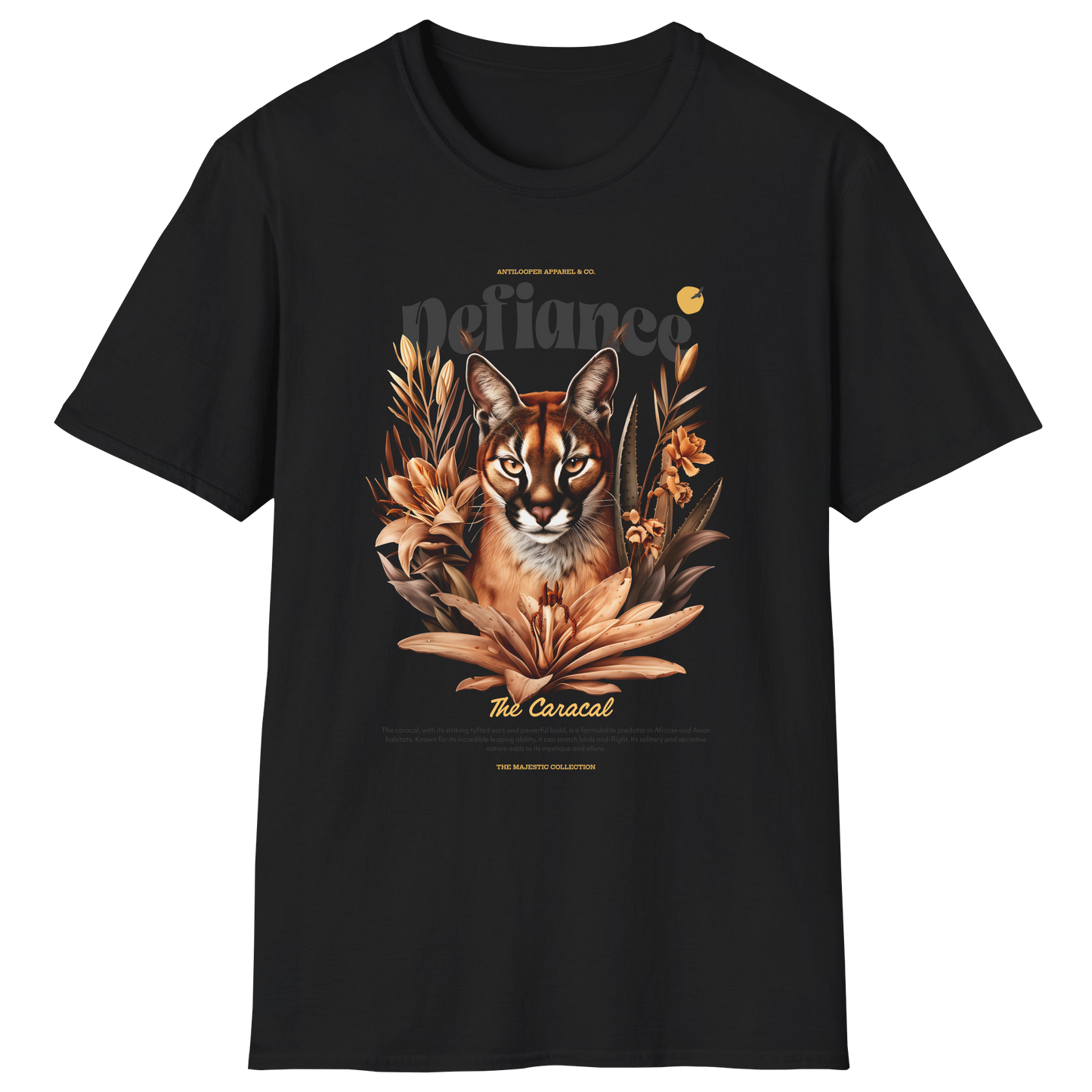 flatlay-majestic-caracal-t_shirt-black