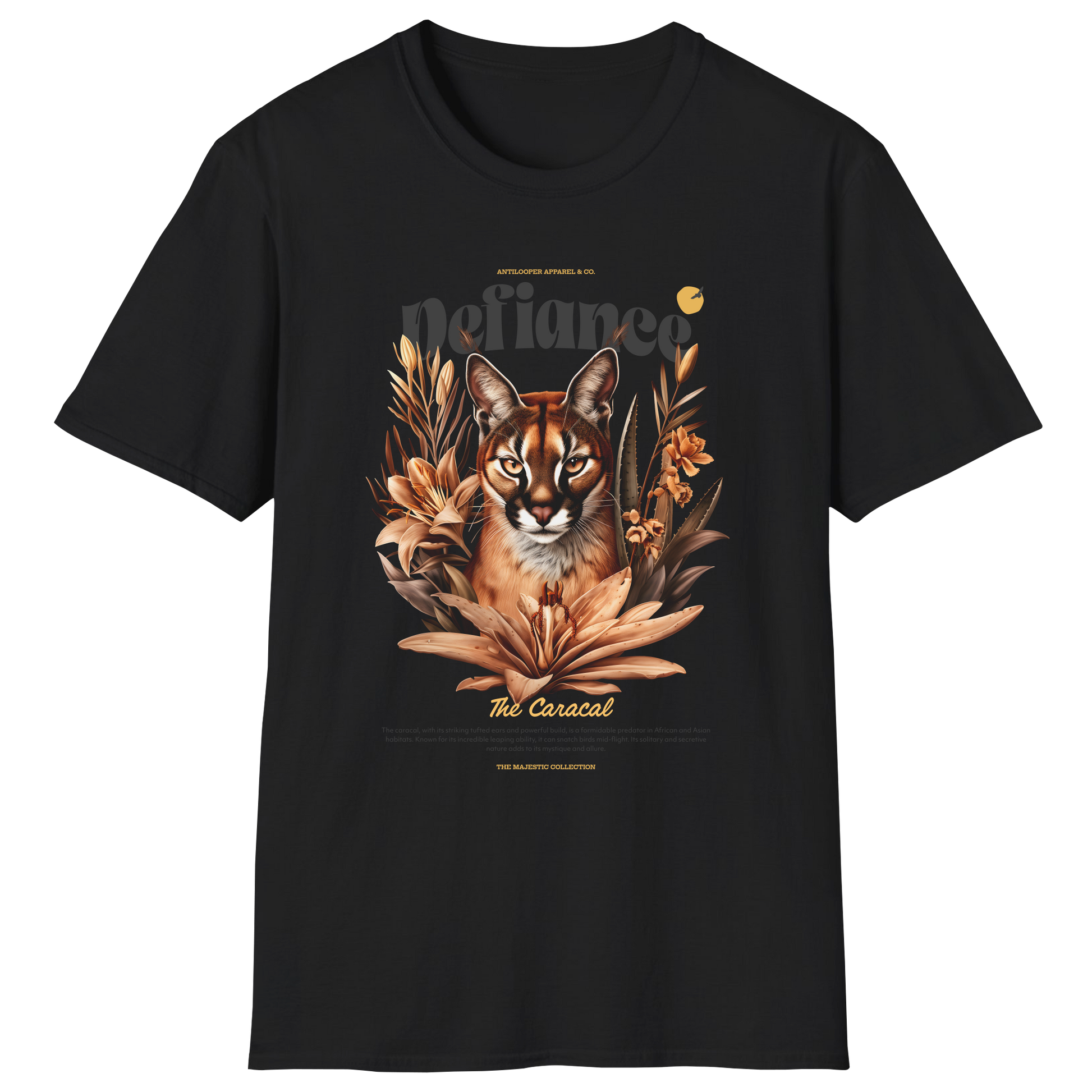 flatlay-majestic-caracal-t_shirt-black