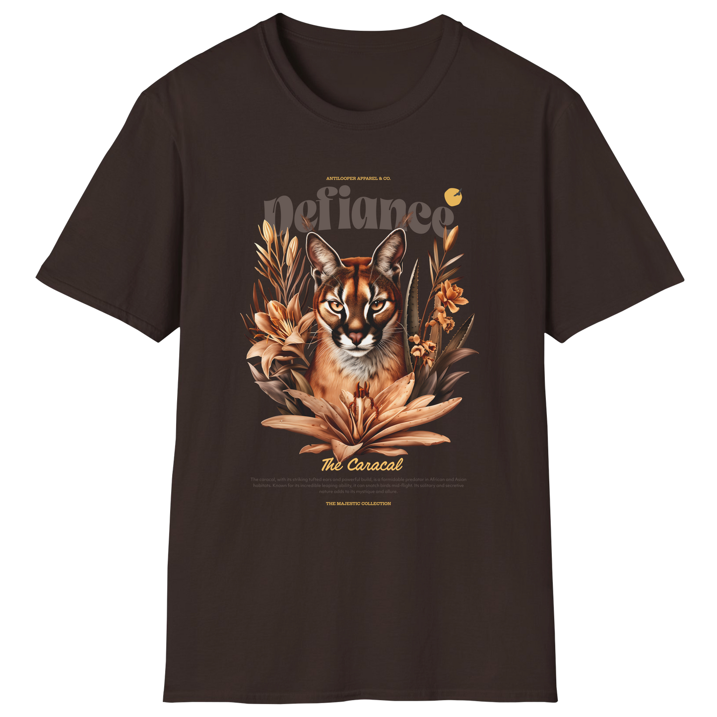 flatlay-majestic-caracal-t_shirt-dark_chocolate