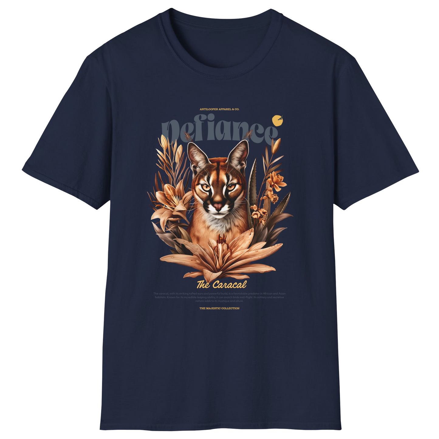flatlay-majestic-caracal-t_shirt-navy