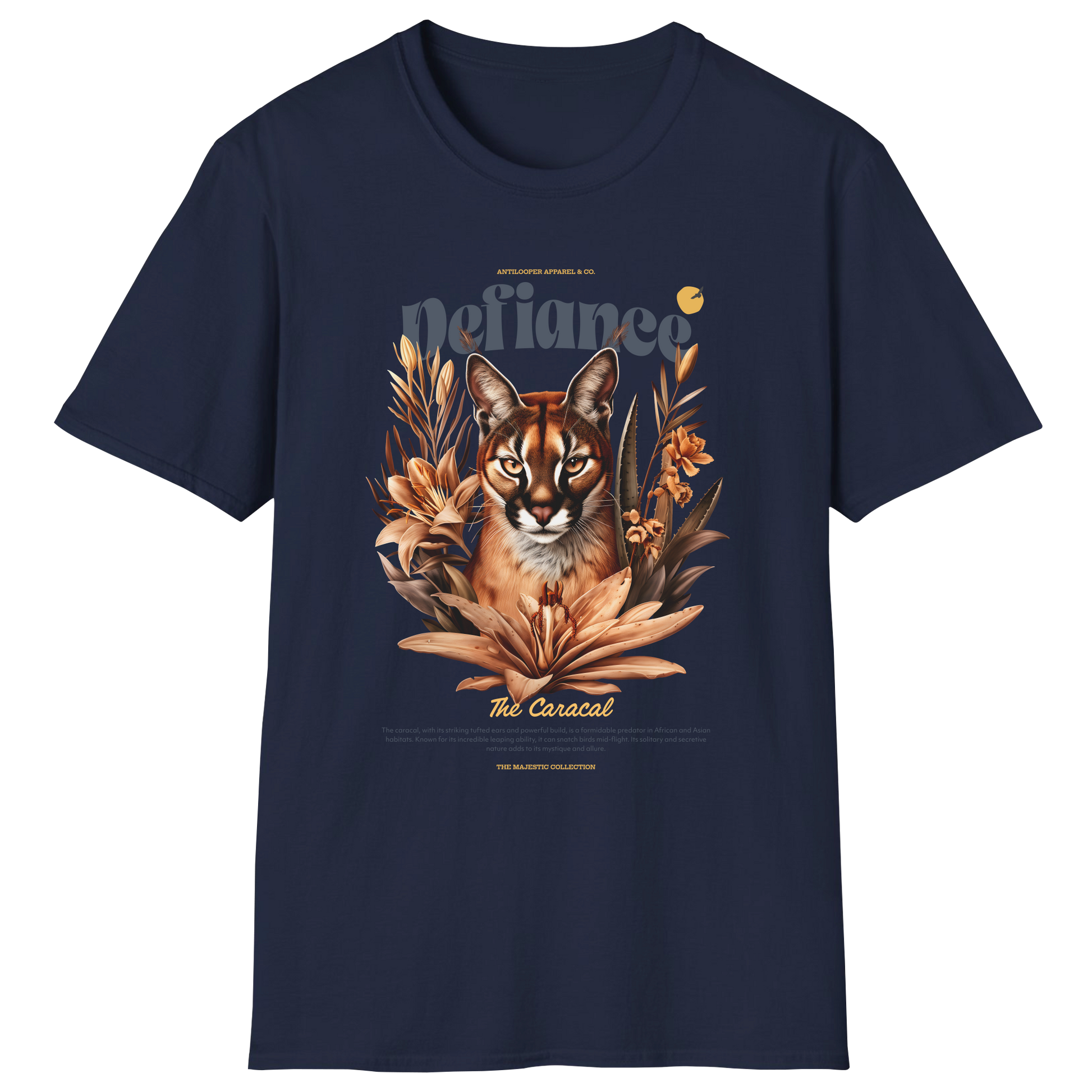 flatlay-majestic-caracal-t_shirt-navy