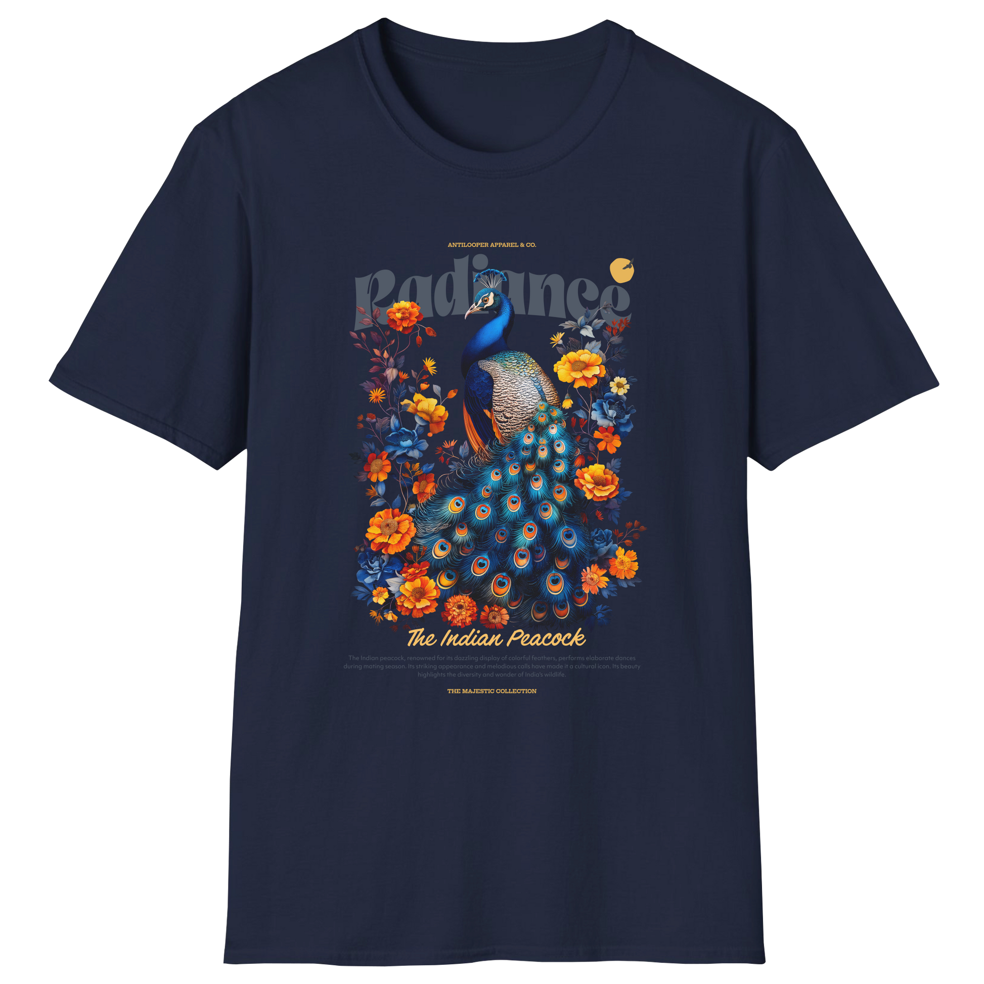 flatlay-majestic-indian_peacock-t_shirt-navy